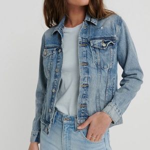 EUC Lucky Brand Distressed Tomboy Trucker Denim Jean Jacket